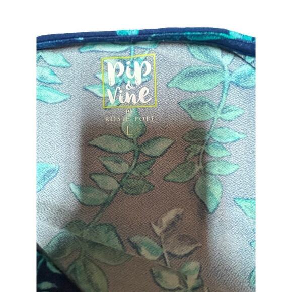 Pip & Vine Bell Sleeve Blue Floral Tunic Dress Maternity Size L - Picture 10 of 13